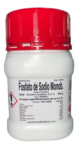 Fosfato De Sodio Monobasico R. A. De 100 G Fagalab
