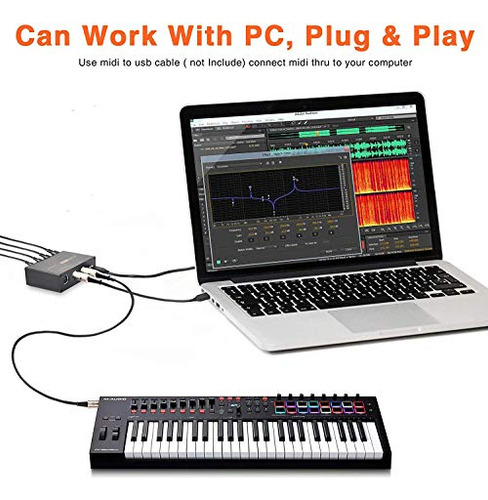 Interfaz Midi Thru Camola Midi De 6 Cajas, 1 Entrada Y 6 Sal