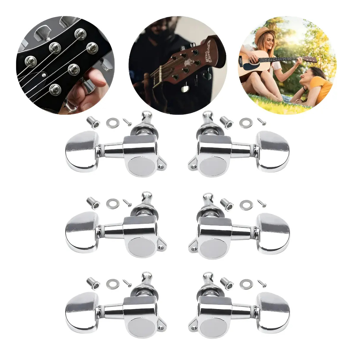 6 Clavijas De Afinación Para Guitarra Eléctrica O Acústica Argent