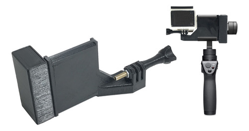 Adaptador Para Usar Gopro 3 E 4 Dji Osmo Mobile 1 2 3 Cor Preto