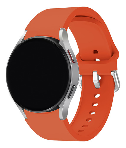 Pulseira Silicone Compatível Com Galaxy Watch 4 Sport Lisa Cor Laranja