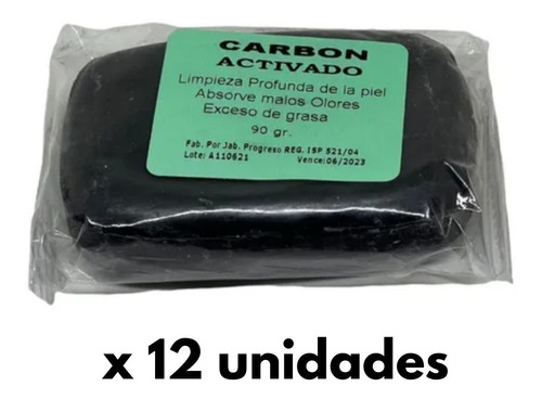 Carbon Activado Jabon Natural 12 Unidades