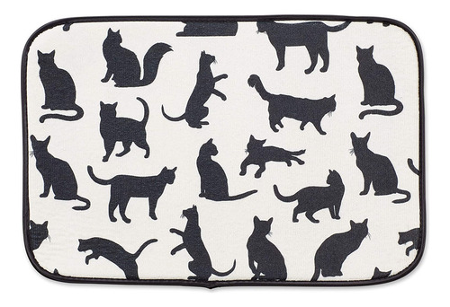 Alfombrilla For Mascotas Bone Dry, Lavable, Siluetas Gatos