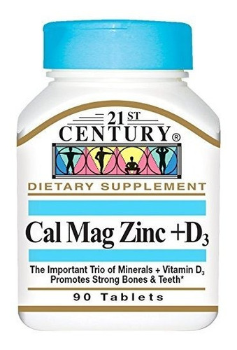 Suplemento Mineral De Cal 21st Century Cal Mag Zinc + D 90 T