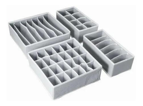 Organizador De Ropa Interior Medias Cajones Gris Combo X4 Pr