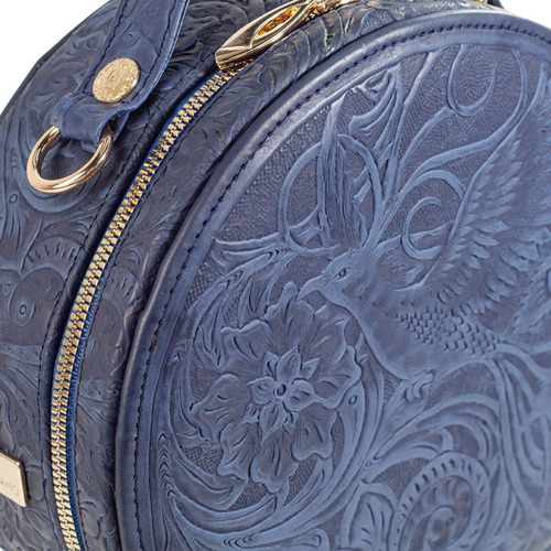 Imagen 7 de 7 de Bolsa D Piel Con Grabado Tipo Cincelado Crossbody Bolsa Dama