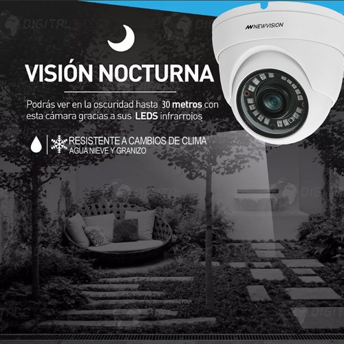 Imagen 5 de 9 de Camara Seguridad Exterior Cctv Full Hd Domo Gran Angular