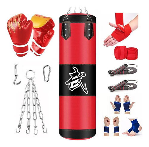 Banna Saco De Boxeo Profesional 120cm, Bolsa De Boxeo De 11 Piezas, Saco De Entrenamiento, Saco De Box Para Kickboxing, Entrenamiento De Gimnasio En Casa,rojo