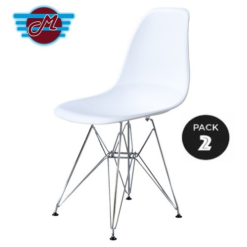 Silla Eames Set 2 Eiffel Metal Minimalistas Grupo Microtec