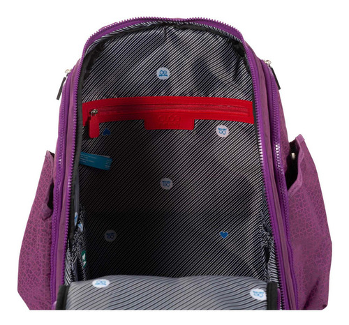 Pañalera Estilo Backpack Con Print Unisex Cloe Mom & Baby Un Color MORADO1 Diseño de la tela
