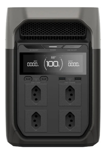 Estação De Energia Delta 3 Portátil 2200w E 1024wh Integra 13 Conexões Ecoflow