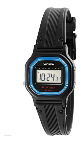 Reloj Casio Para Mujer La11wb-1digital Con Alarma De Color Color de la correa Negro Color del bisel Negro Color del fondo Negro