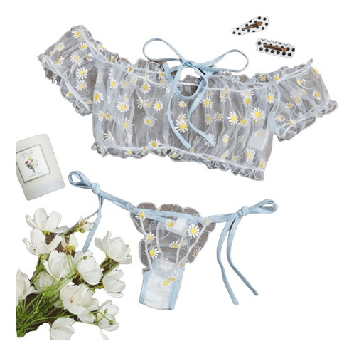 Sexy Conjunto Primaveral Con Flores Hotwife Lolita 