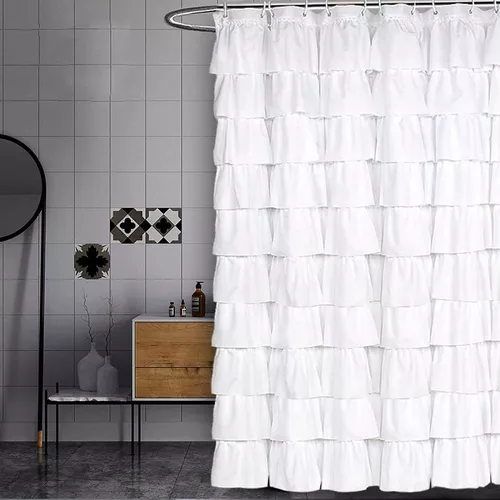 Ducha con cortinas  Ideas de medio baño, Cortinas de ducha