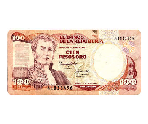 Billete Cien Pesos Oro 1 Enero 1991