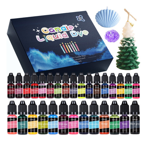 30 Pzs Colorantes Para Velas 10ml Solubles En Cera Y Aceite