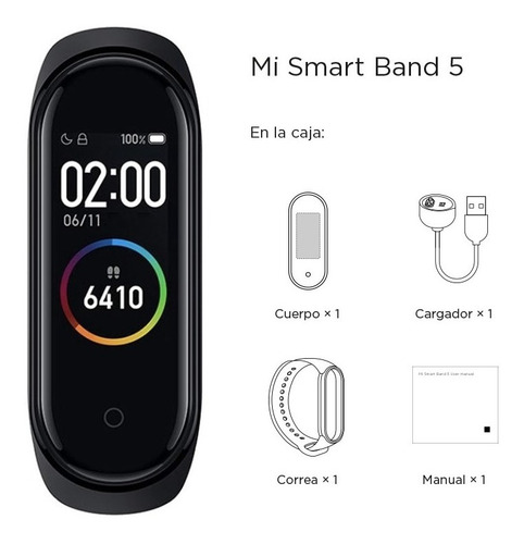 Pulsera Inteligente Xiaomi Mi Band 5 Pantalla Táctil 1.1''