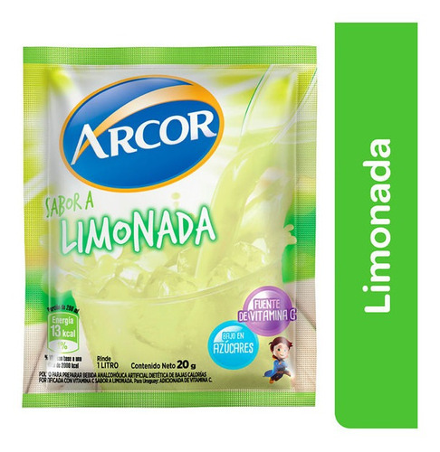 Jugo En Polvo Arcor Sabor Limonada Caja 18 Un X 20 Gr