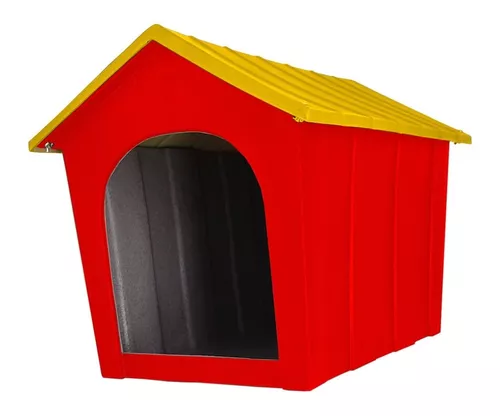 Casa Perro Chico Plástico Térmico Bicapa Exterior Rojo