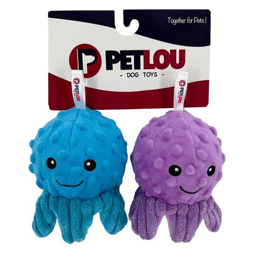 Pet Lou Octopus Ez Squeaky Ball, Juego De 2, 4 Pulgadas De .