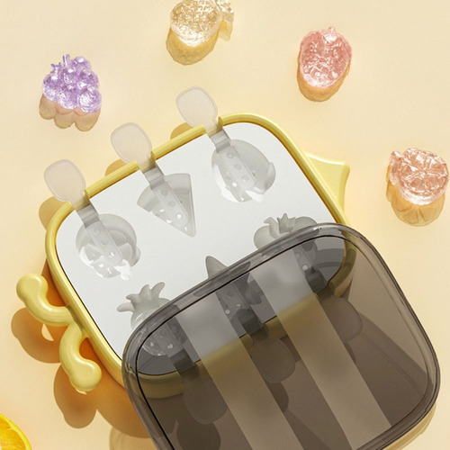 Imagen 2 de 10 de Molde De Helados De Silicona Frutas O Animalitos - 6 Paletas