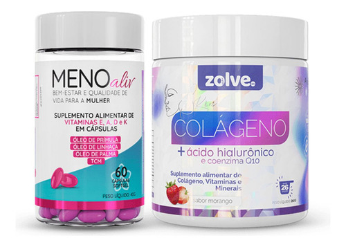 Kit Meno Aliv + Zolve Skin Colágeno Verisol C/ Coenzima Q10