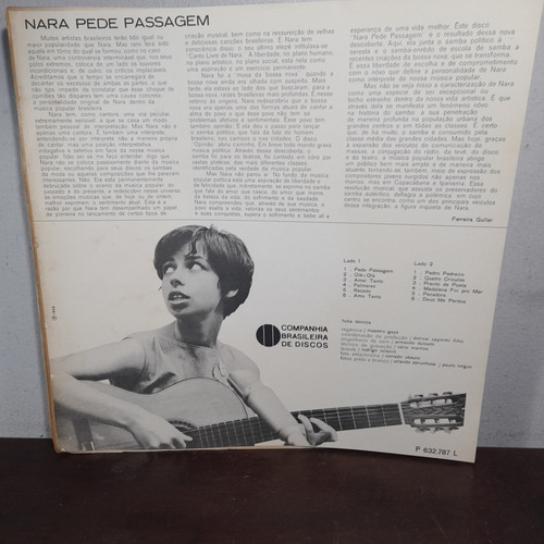 Imagem 2 de 6 de Vinil Lp Nara Leão Nara Pede Passagem Mono 1966