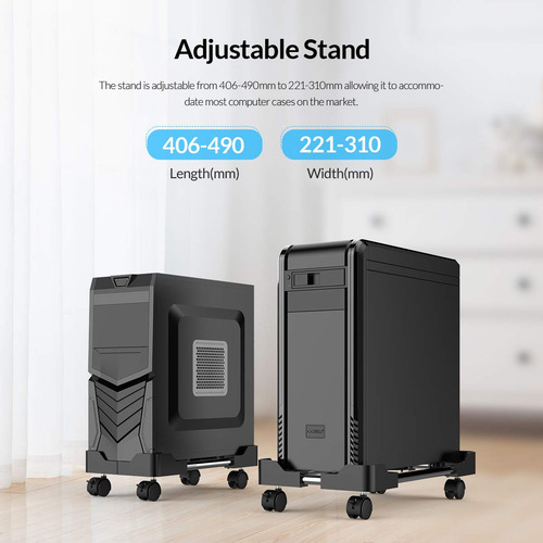 Soporte De Cpu Móvil Ajustable Con Ruedas Para Computadora