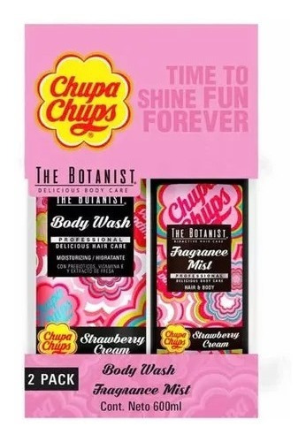 Kit Fragancia Corporal + Body Wash Chupa Chups Fresas 