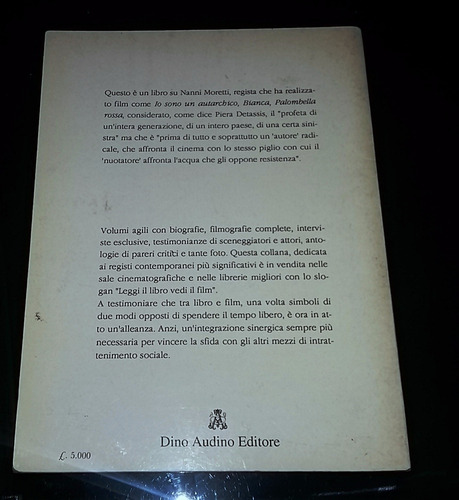 Nanni Moretti. Biografía 2001. En Italiano. Piera Detassis (Usado)