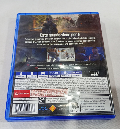 Days Góne Ps4 / Playstation 4 Juegos Físico (Usado)