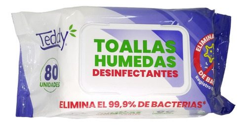 Toallas Humedas Desinfectantes Teddy 80 Unidades