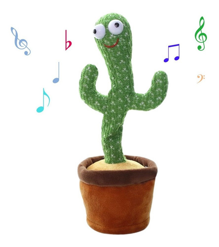 Imagen 4 de 10 de Cactus Peluche Bailarin Canta Graba Educativo Recargable