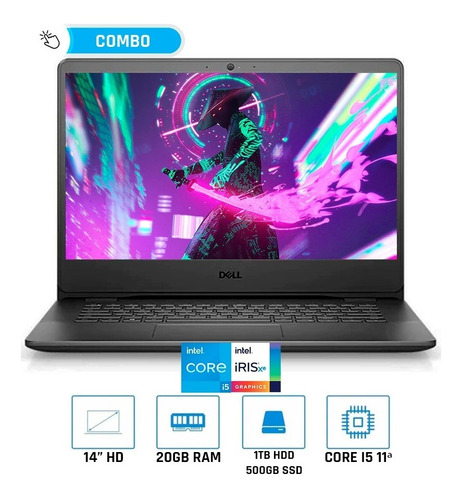 Imagen 1 de 6 de Portatil Dell Vostro 3400 Core I5 1135g7 20gb 1tb + 500gb 14