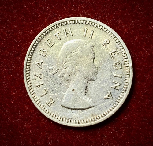 Moneda 3 Peniques Sudafrica 1953 Km 47 Plata 0.500 Elizabeth (Usado)
