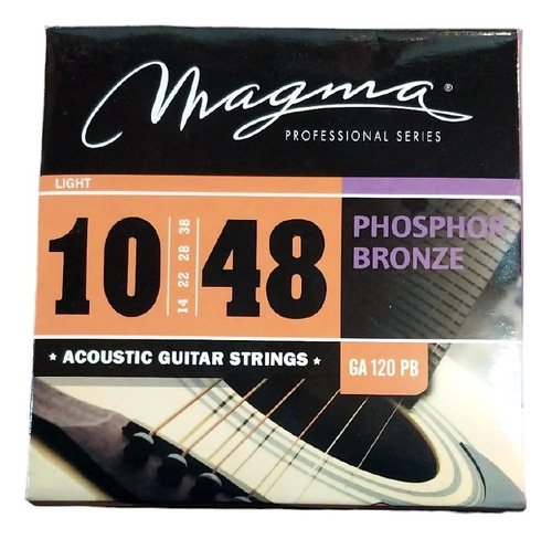 Encordado Magma Guitarra Acustica Ga120pb Phosphor Bronze