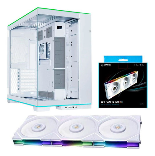 Chasis Lian Li Dynamic 011d Evo Rgb White + Kit 3fans Tl