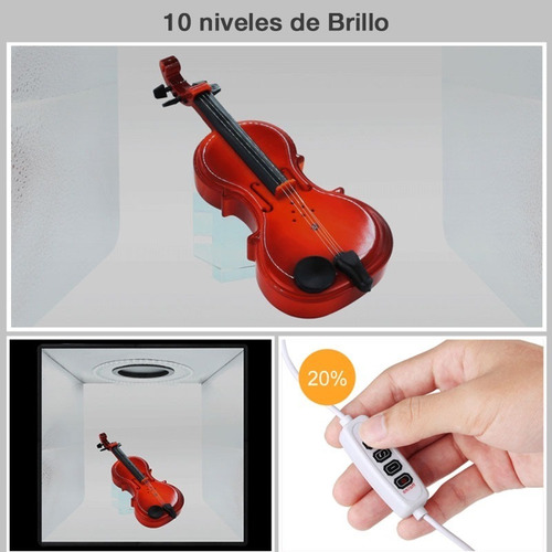 Imagen 6 de 7 de Caja De Luz Aro Led Estudio 30cm 6 Fondos Colores Fotografia