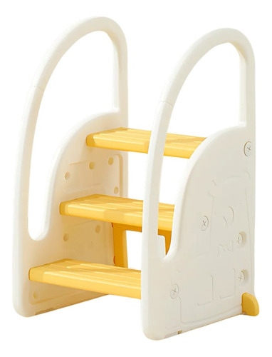 Mini Escalera Para Niños Taburete Multifuncional Color Blanco