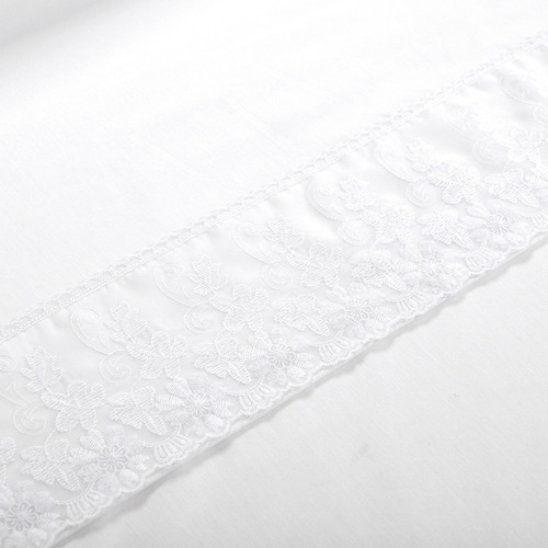 Sábana Broderie Pamplona S.king Blanco Diseño De La Tela Liso