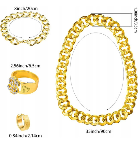 Set De Sombrero De Rapero Con Gafas De Sol Con Cadena De Hip