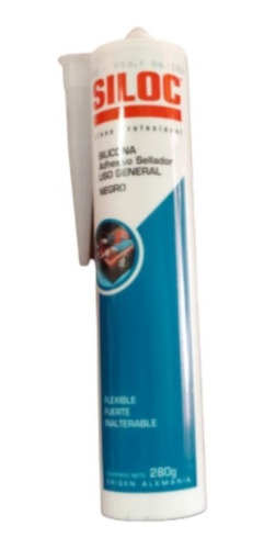 Sellador Silicona Acetica Negra Siloc Pomo De 280 Ml