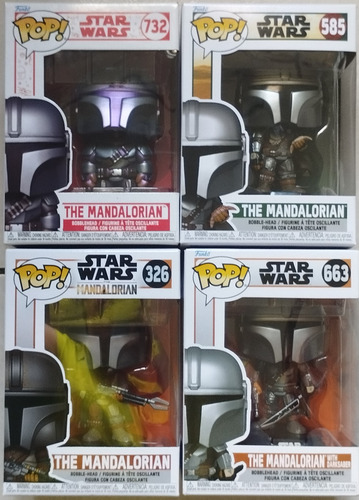 4 Pack Funko Pop Mandaloriano 585, Darksaber / Bobblehead