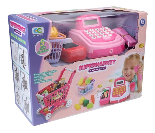 Caja Registradora C/ Luz Sonido + Carro Supermercado Niños