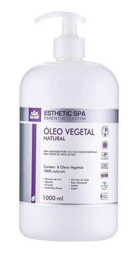 Óleo Vegetal Natural Esthetic Spa Base Para Massagem 1l Wnf