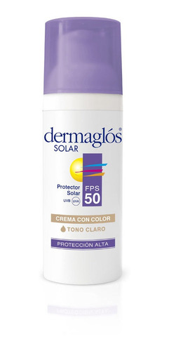 Protector Solar Facial Dermaglós Fps50 Tono Claro Crema X50g