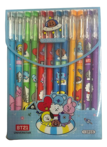 Set De 12 Plumas De Bt21, Bts Pluma De Gel