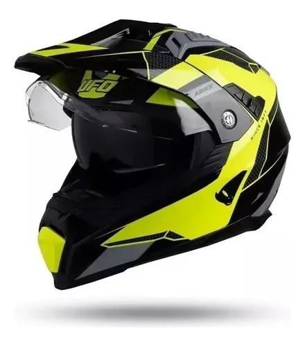 Casco Moto Ufo Aries Cross Enduro Ruta C/ Doble Visor 