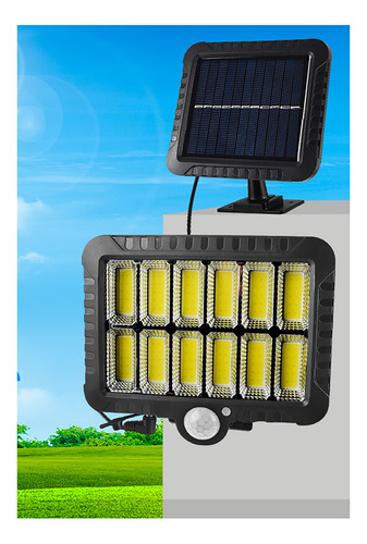 Kit 2 Luminária Solar Parede 120 Cob Sensor Presença 3funçõe