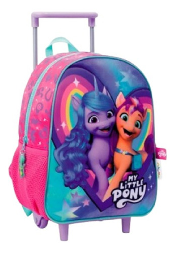 Mochila Carro 12 My Little Pony Rosa Corazon Color Violeta